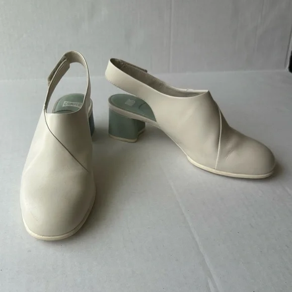 Camper Twins Velcro Slingback Mule Boot Shoe White Size 38 US Size 7.5 - Picture 13 of 14